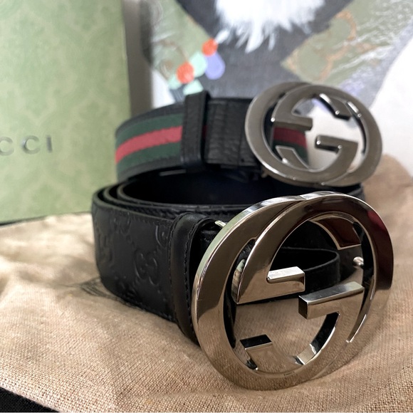 GUCCI GG INTERLOCK EMBOSSED BELT - Picture 8 of 8